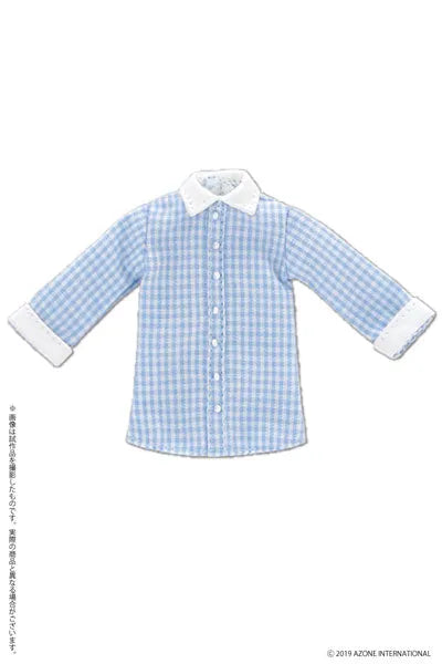 Doll Clothes - Picconeemo Costume - Long Shirt - 1/12 - Sax Gingham x White (Azone)ㅤ – Azone As Manufacturer – ActionFigure Brasil