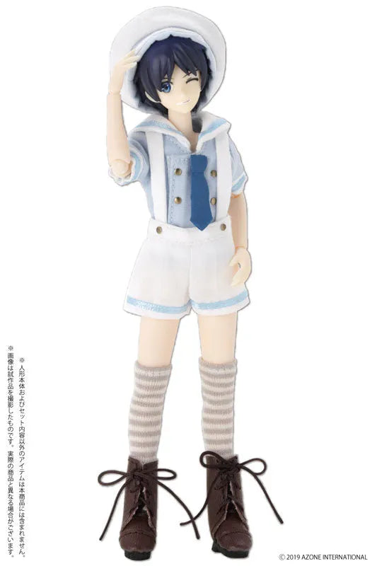 Doll Clothes - Picconeemo Costume - Marine Overall Shorts Set - 1/12 - Light Blue x White (Azone)ㅤ – Azone As Manufacturer – ActionFigure Brasil