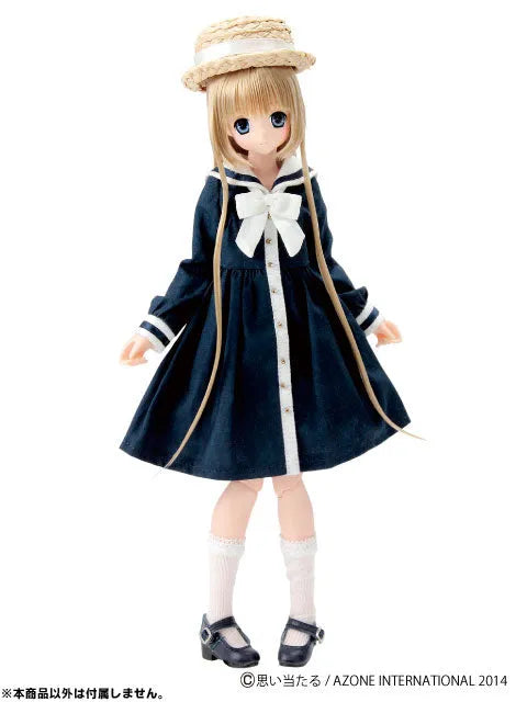 Doll Clothes - PureNeemo M Size Costume - Pureneemo Original Costume - Komorebi Mori no Oyofukuya-san - Boater Hat & Omoide Sailor Dress Set - Navy (Azone)ㅤ – Azone International – ActionFigureBrasil