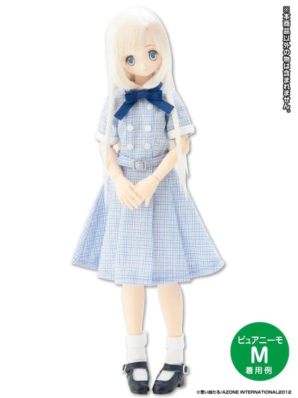 Doll Clothes - PureNeemo - PureNeemo M Size Costume - SAHRA'S à la mode - Round Collar Cleric Dress - 1/6 - Blue Check (Azone)ㅤ – Azone – ActionFigure Brasil