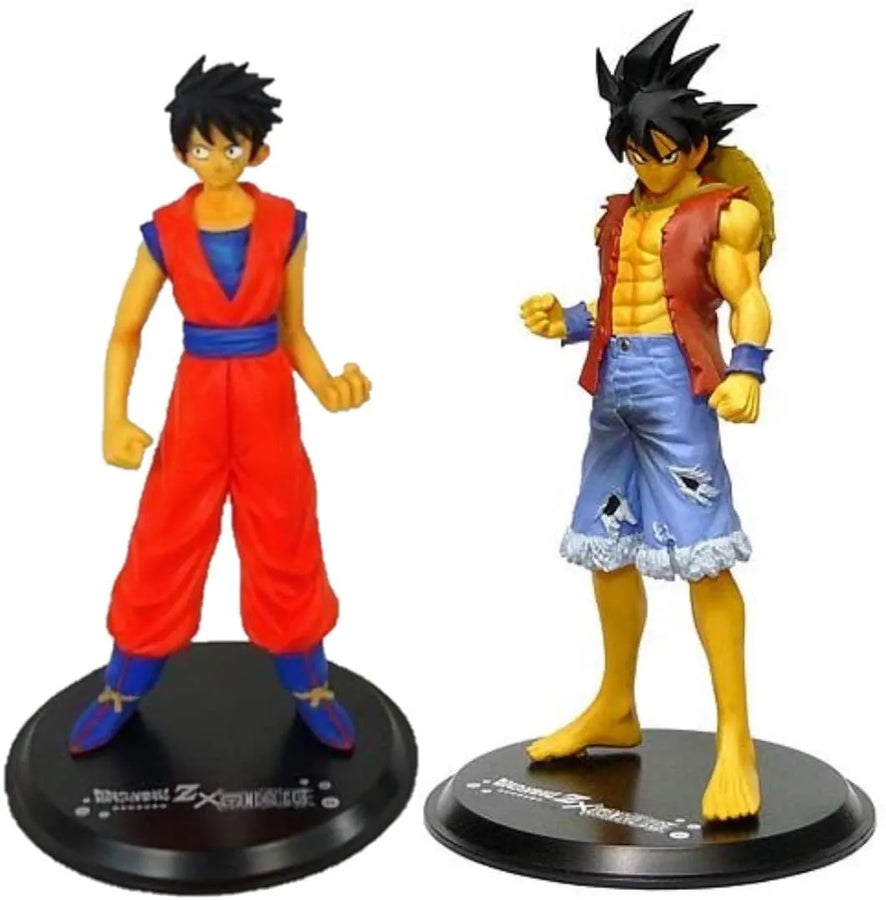 Dragon Ball Z - One Piece - Son Goku - Monkey D. Luffy - DX Assemblage Figure - Shounen Jump 40th Anniversary Dragon Ball Z x One Piece - Luffy Style - Goku Style - Set (Banpresto)ㅤ – Banpresto – ActionFigure Brasil