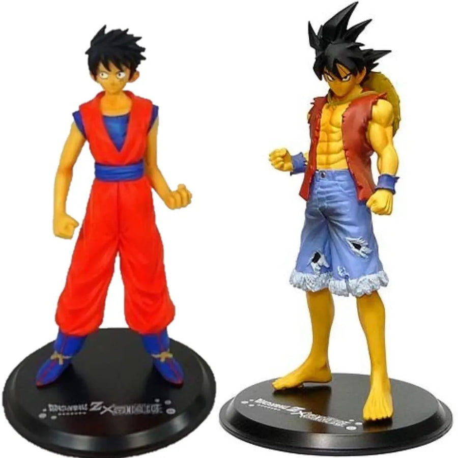 Dragon Ball Z - One Piece - Son Goku - Monkey D. Luffy - DX Assemblage Figure - Shounen Jump 40th Anniversary Dragon Ball Z x One Piece - Luffy Style - Goku Style - Set (Banpresto)ㅤ – Banpresto – ActionFigure Brasil