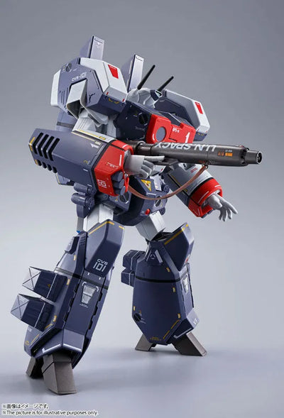 DX Chogokin VF-1J Armored Valkyrie (Hikaru Ichijyou's Custom) "The Super Dimension Fortress Macross"ㅤ – Bandai Spirits – ActionFigureBrasil — com base expositora