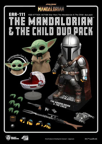 Egg Attack Action #079 "Mandalorian" Mandalorian & The Childㅤ – Beast Kingdom – ActionFigureBrasil — com base expositora