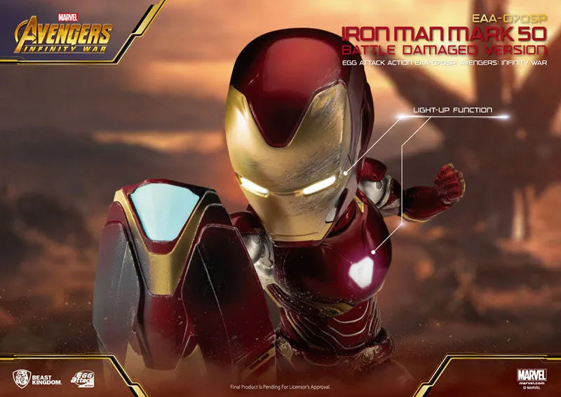 Egg Attack Action Avengers: Infinity War Iron Man Mark. 50 Battle Damage Ver.ㅤ – Beast Kingdom – ActionFigure Brasil