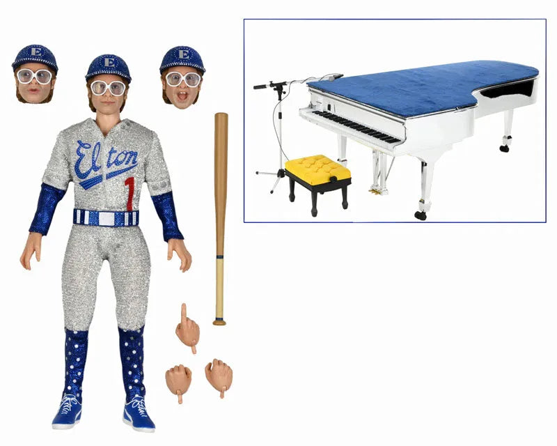 Elton John live in 1975 8 Inch Action Doll and Grand Piano Setㅤ – NECA – ActionFigureBrasil