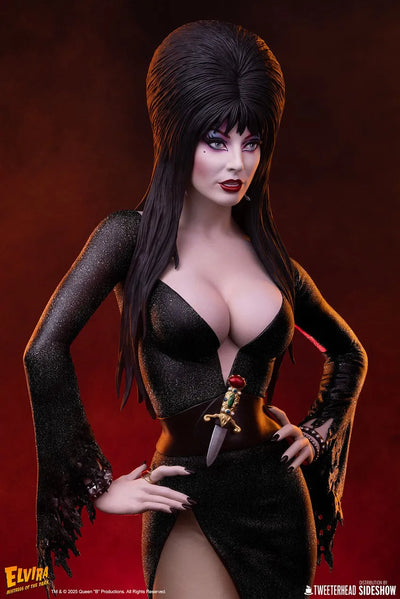 Elvira: Mistress of the Dark (Black Glitter Dress Variant) - LIMITED EDITION: 700 (Black - Variant) – Tweeterhead – ActionFigure Brasil — embalagem