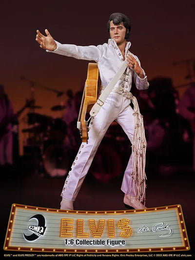 Elvis Presley (Vegas Edition) – Iconiq Studios – ActionFigure Brasil — com base expositora