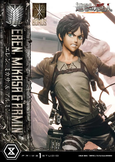 Eren, Mikasa & Armin (Deluxe Bonus Version) TV animation Attack on Titan – Prime1Studio – ActionFigure Brasil
