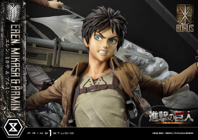 Eren, Mikasa & Armin (Deluxe Bonus Version) TV animation Attack on Titan – Prime1Studio – ActionFigure Brasil