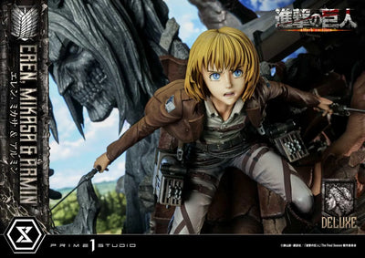Eren, Mikasa & Armin (Deluxe Bonus Version) TV animation Attack on Titan – Prime1Studio – ActionFigure Brasil