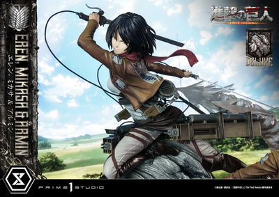 Eren, Mikasa & Armin (Deluxe Bonus Version) TV animation Attack on Titan – Prime1Studio – ActionFigure Brasil