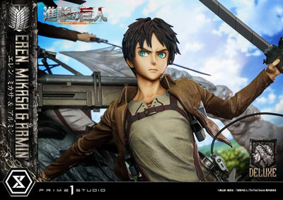 Eren, Mikasa & Armin (Deluxe Version) TV animation Attack on Titan – Prime1Studio – ActionFigure Brasil