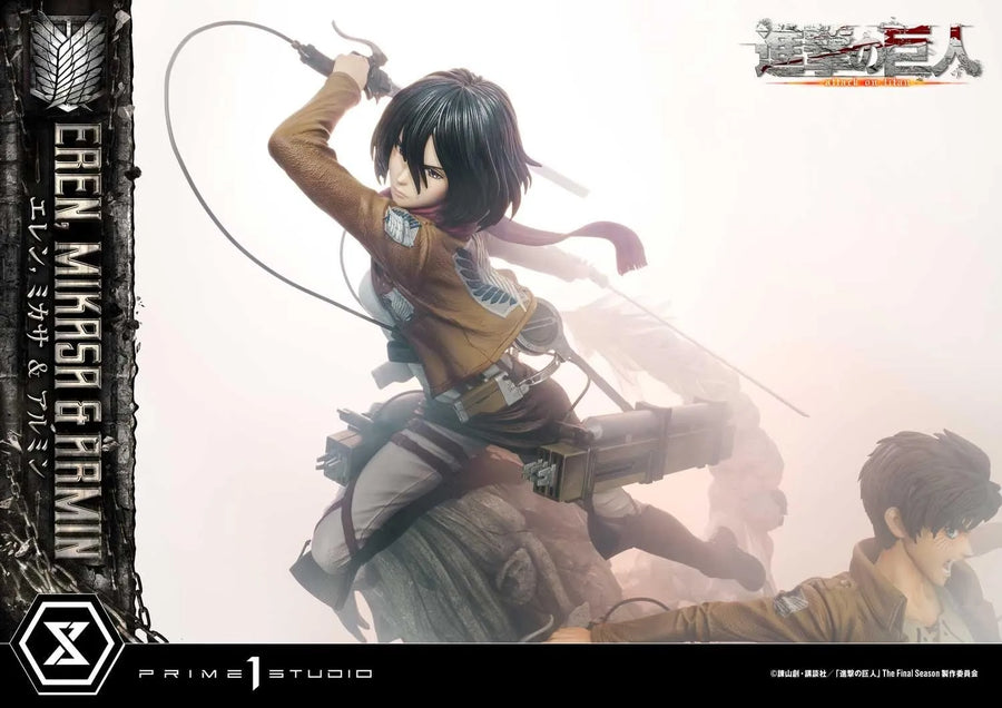 Eren, Mikasa & Armin (Deluxe Version) TV animation Attack on Titan – Prime1Studio – ActionFigure Brasil
