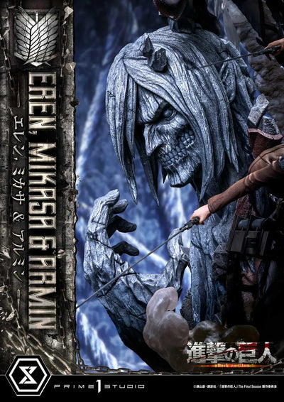 Eren, Mikasa & Armin (Deluxe Version) TV animation Attack on Titan – Prime1Studio – ActionFigure Brasil
