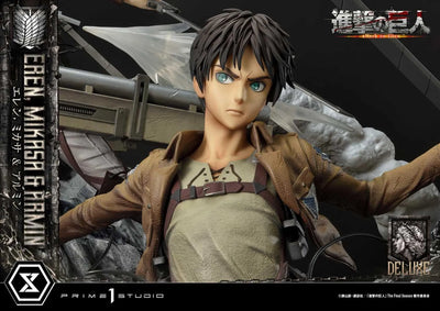 Eren, Mikasa & Armin (Deluxe Version) TV animation Attack on Titan – Prime1Studio – ActionFigure Brasil