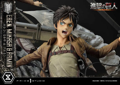 Eren, Mikasa & Armin (Deluxe Version) TV animation Attack on Titan – Prime1Studio – ActionFigure Brasil