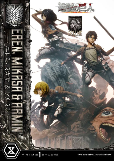 Eren, Mikasa & Armin (Deluxe Version) TV animation Attack on Titan – Prime1Studio – ActionFigure Brasil