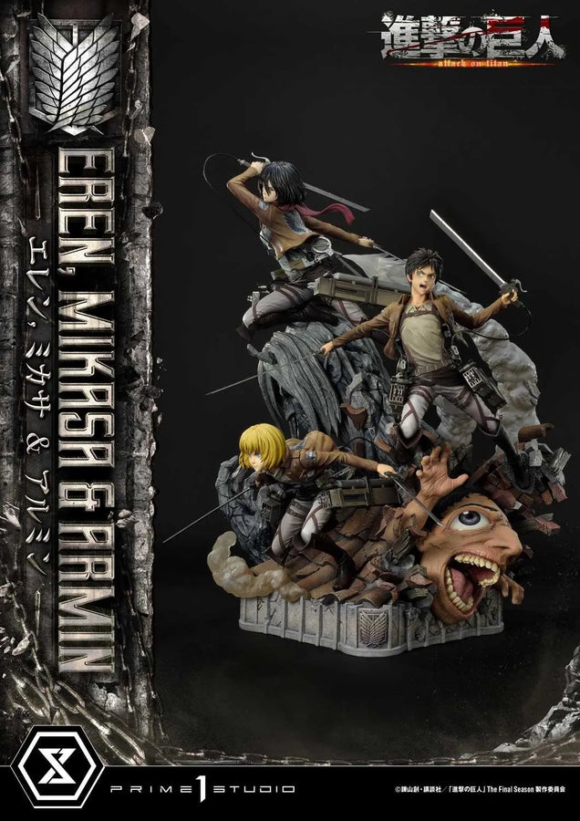 Eren, Mikasa & Armin (Regular Version) TV animation Attack on Titan – Prime1Studio – ActionFigure Brasil