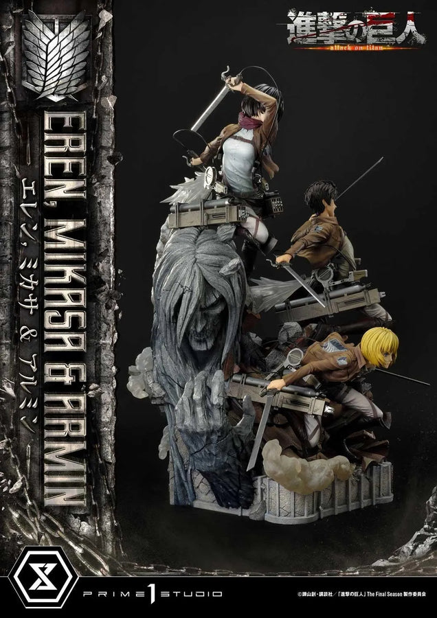Eren, Mikasa & Armin (Regular Version) TV animation Attack on Titan – Prime1Studio – ActionFigure Brasil