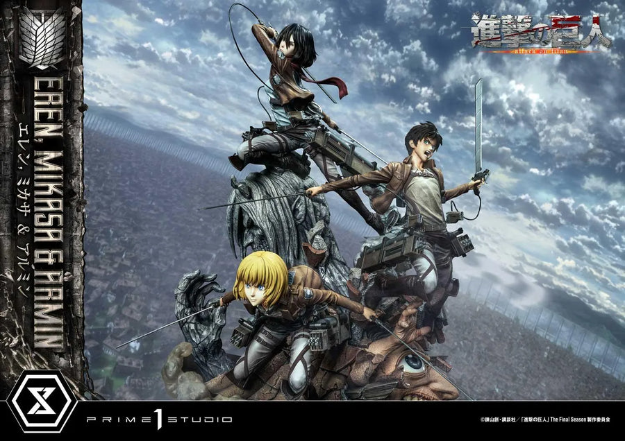 Eren, Mikasa & Armin (Regular Version) TV animation Attack on Titan – Prime1Studio – ActionFigure Brasil