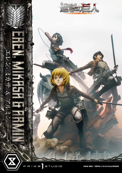Eren, Mikasa & Armin (Regular Version) TV animation Attack on Titan – Prime1Studio – ActionFigure Brasil
