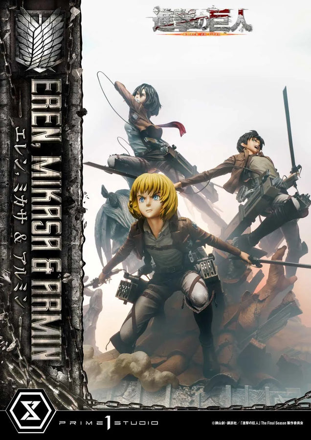 Eren, Mikasa & Armin (Regular Version) TV animation Attack on Titan – Prime1Studio – ActionFigure Brasil