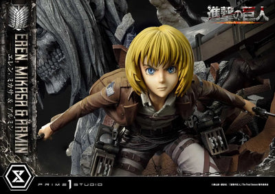 Eren, Mikasa & Armin (Regular Version) TV animation Attack on Titan – Prime1Studio – ActionFigure Brasil