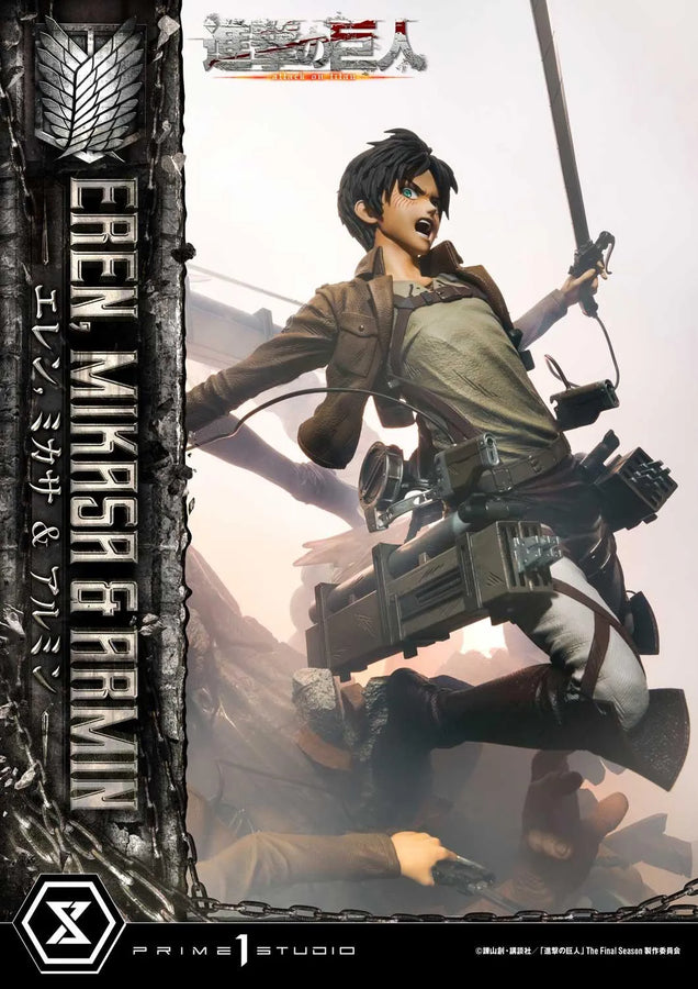 Eren, Mikasa & Armin (Regular Version) TV animation Attack on Titan – Prime1Studio – ActionFigure Brasil