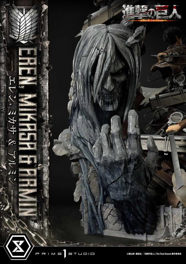 Eren, Mikasa & Armin (Regular Version) TV animation Attack on Titan – Prime1Studio – ActionFigure Brasil