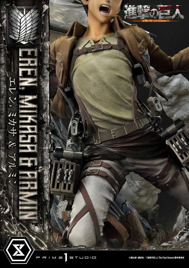 Eren, Mikasa & Armin (Regular Version) TV animation Attack on Titan – Prime1Studio – ActionFigure Brasil