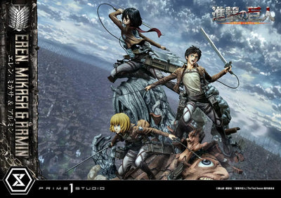 Eren, Mikasa & Armin (Regular Version) TV animation Attack on Titan – Prime1Studio – ActionFigure Brasil