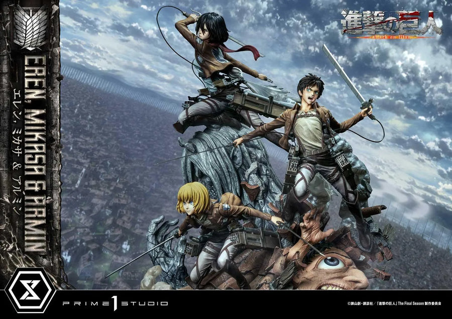 Eren, Mikasa & Armin (Regular Version) TV animation Attack on Titan – Prime1Studio – ActionFigure Brasil