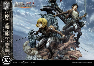 Eren, Mikasa & Armin (Regular Version) TV animation Attack on Titan – Prime1Studio – ActionFigure Brasil