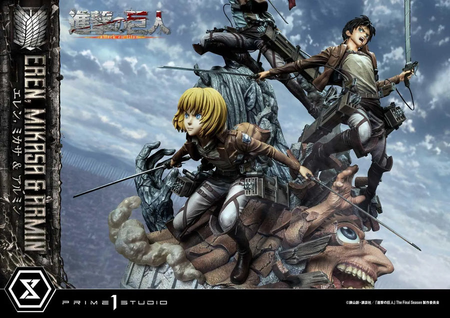 Eren, Mikasa & Armin (Regular Version) TV animation Attack on Titan – Prime1Studio – ActionFigure Brasil