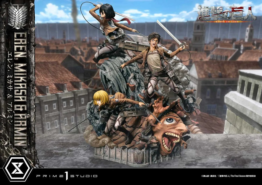 Eren, Mikasa & Armin (Regular Version) TV animation Attack on Titan – Prime1Studio – ActionFigure Brasil