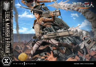Eren, Mikasa & Armin (Regular Version) TV animation Attack on Titan – Prime1Studio – ActionFigure Brasil
