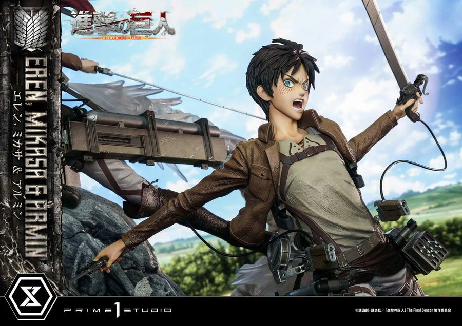 Eren, Mikasa & Armin (Regular Version) TV animation Attack on Titan – Prime1Studio – ActionFigure Brasil