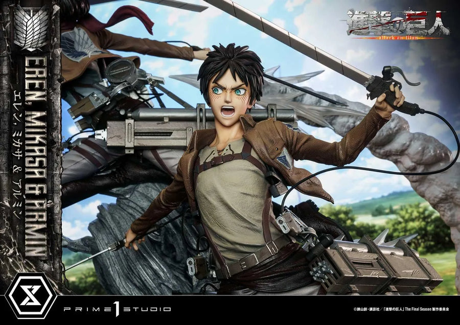 Eren, Mikasa & Armin (Regular Version) TV animation Attack on Titan – Prime1Studio – ActionFigure Brasil