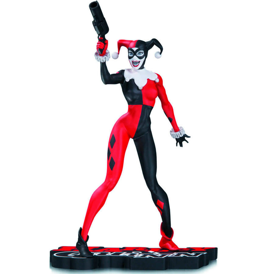 ESTÁTUA DC COLLECTIBLES HARLEY QUINN RED, WHITE AND BLACK - BY JIM LEE