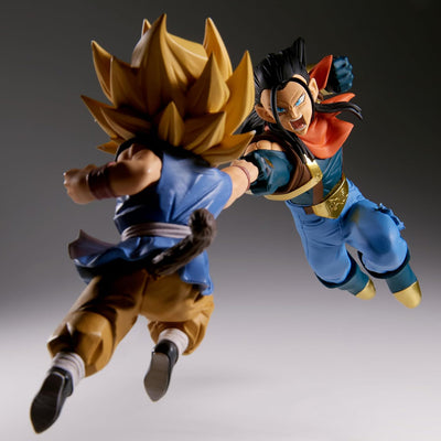 ESTÁTUA BANPRESTO DRAGON BALL Z MATCH MAKERS (SUPER 17 VS SUPER SAIYAN SON GOKU) - SUPER 17 (89643)