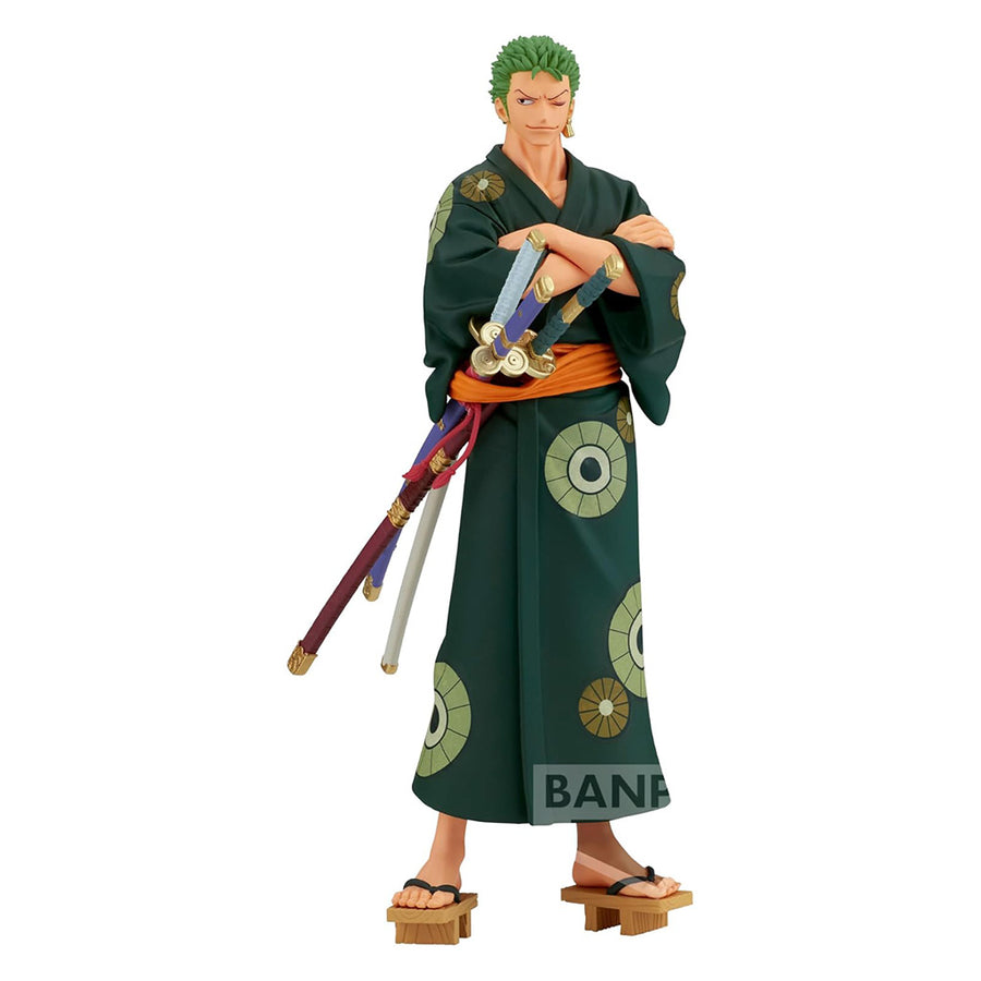 ESTÁTUA BANPRESTO ONE PIECE DXF THE GRANDLINE SERIES: WANOKUNI - RORONOA ZORO (YUKATA)