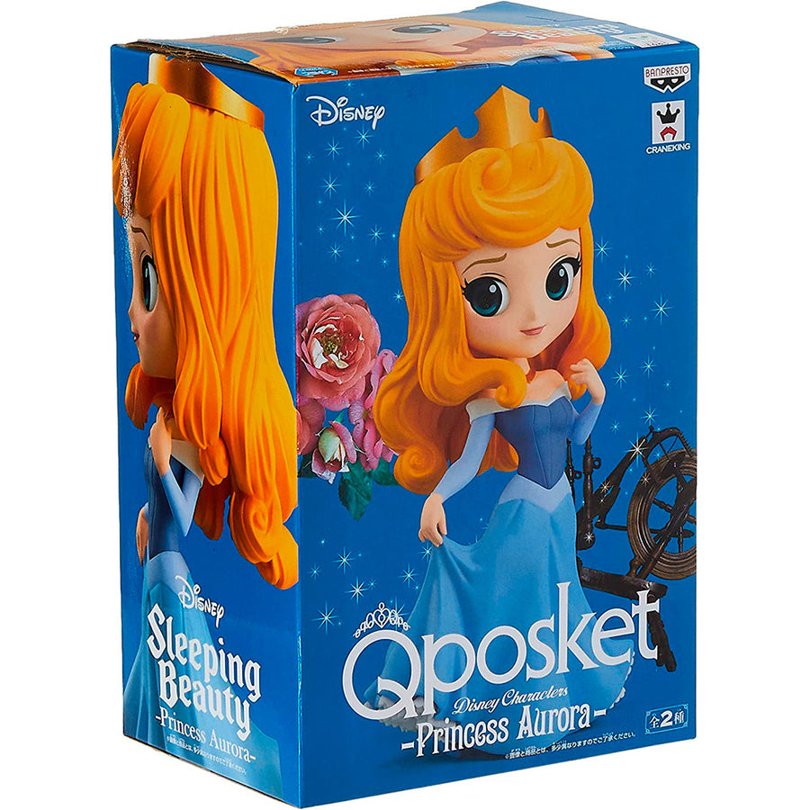 ESTÁTUA BANPRESTO Q POSKET DISNEY CHARACTERS - AURORA BLUE DRESS (VERSÃO B)