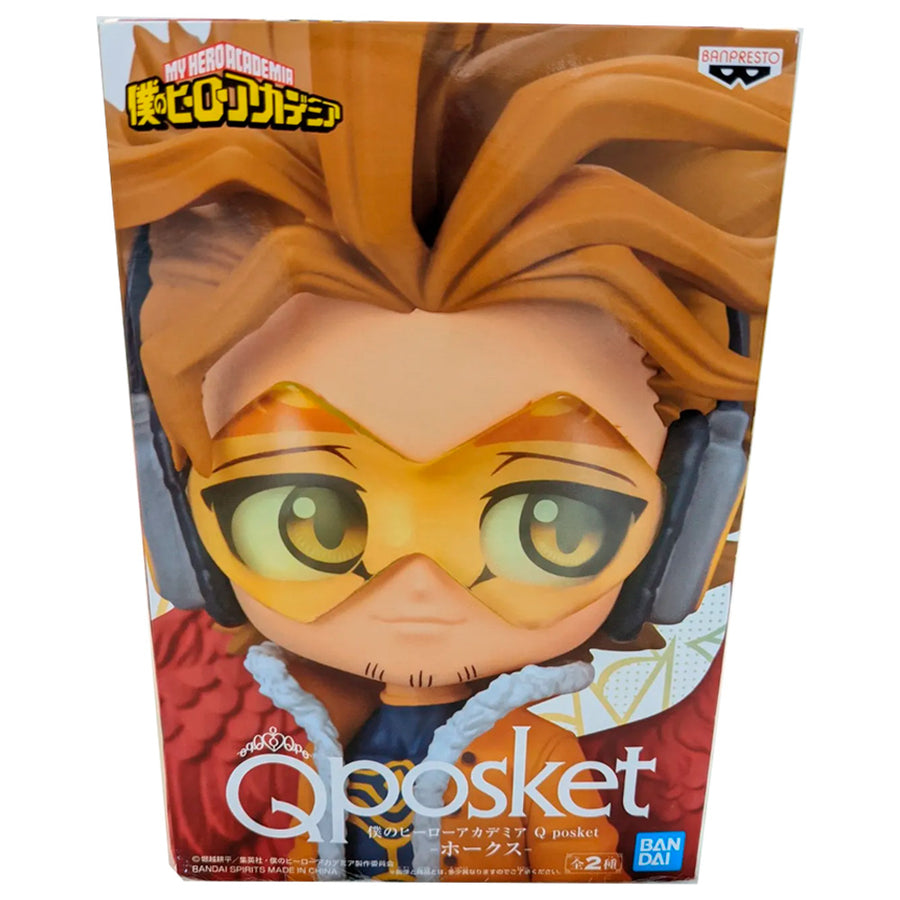 ESTÁTUA BANPRESTO Q POSKET MY HERO ACADEMIA - HAWKS (VERSÃO B)