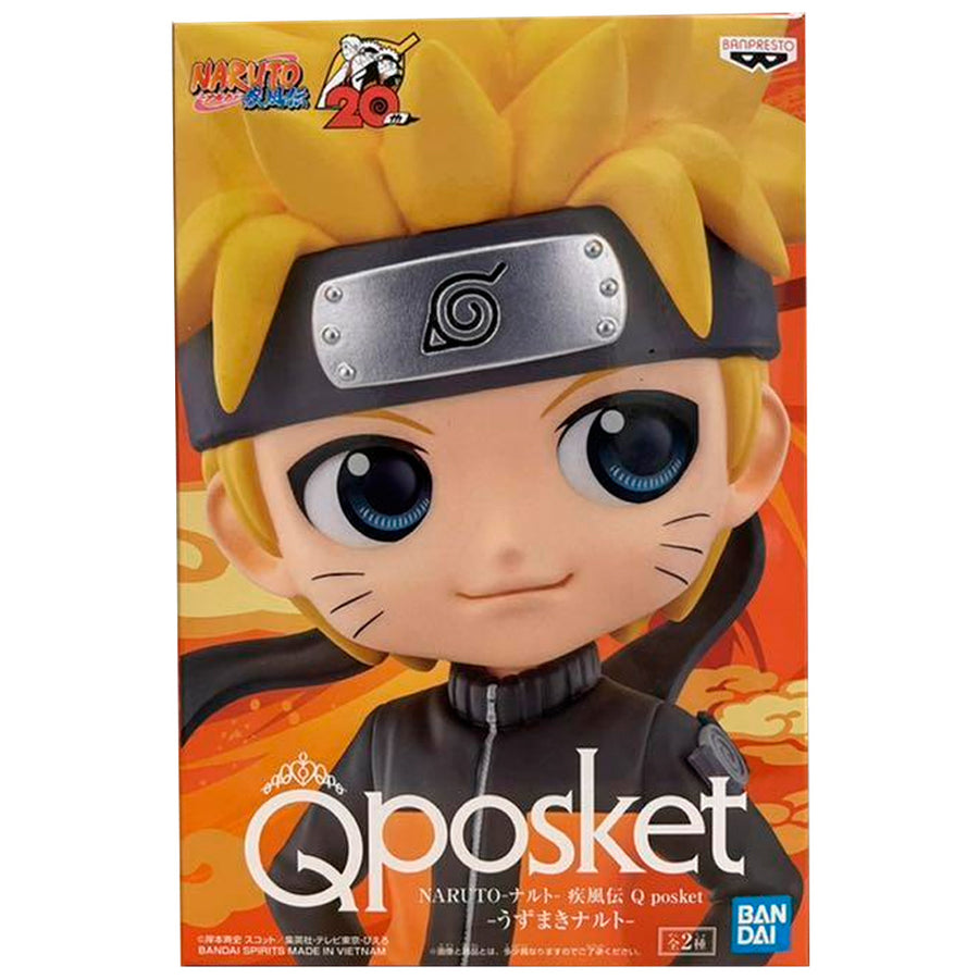 ESTÁTUA BANPRESTO Q POSKET NARUTO SHIPPUDEN - NARUTO UZUMAKI (VERSÃO A)
