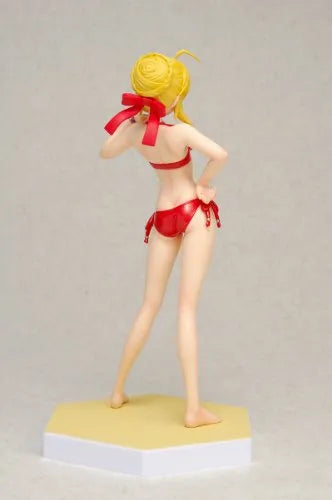 Fate/EXTRA - Saber EXTRA - Beach Queens - 1/10 - Red Edition, Swimsuit ver. (Wave)ㅤ – Wave – ActionFigure Brasil — com base expositora