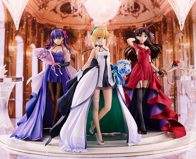Fate/Stay Night - Saber - Matou Sakura - Rin Tohsaka - 1/7 - 15th Celebration Dress Ver. - Set of 3 Figures (Good Smile Company)ㅤ – Good Smile Company – ActionFigureBrasil — ambientada
