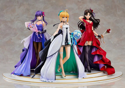 Fate/Stay Night - Saber - Matou Sakura - Rin Tohsaka - 1/7 - 15th Celebration Dress Ver. - Set of 3 Figures (Good Smile Company)ㅤ – Good Smile Company – ActionFigure Brasil — com base expositora