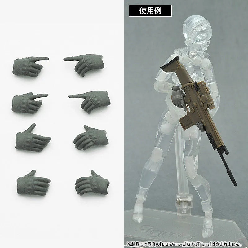 Figma - Little Armory OP05 Tactical Gloves - 1/12 - Mas Grey (Tomytec)ㅤ – Tomytec – ActionFigure Brasil