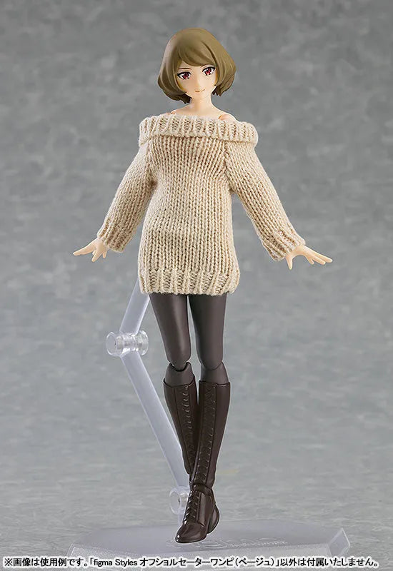 figma Styles Off-the-Shoulder Sweater Dress (Beige)ㅤ – Max Factory – ActionFigure Brasil